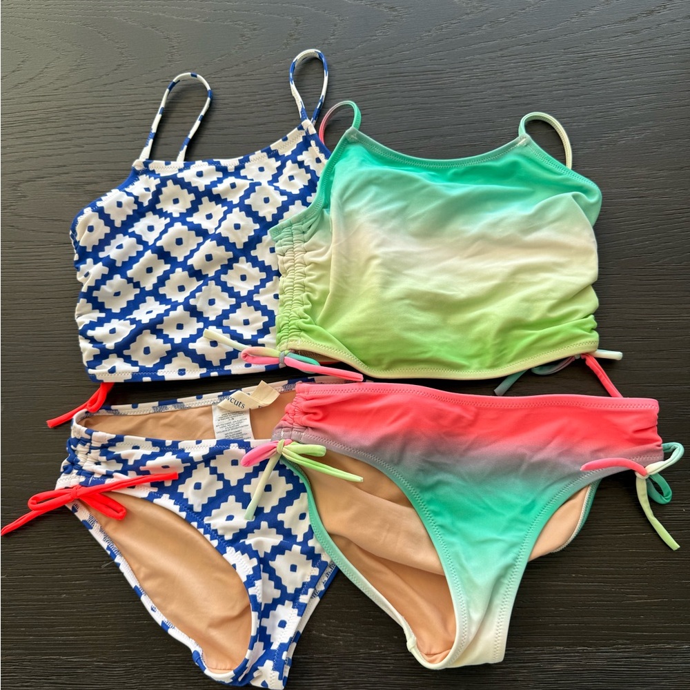 J Crew Crewcuts Colorful Bikini 2 Sets with Blue and Gradient Designs
